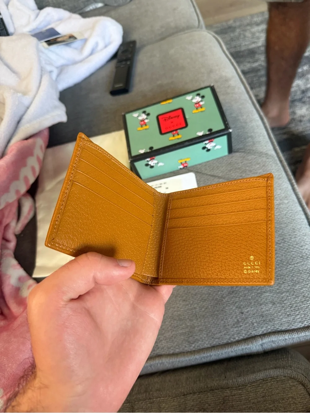 Gucci Brown/Tan Mickey GG Canvas Bifold Wallet
